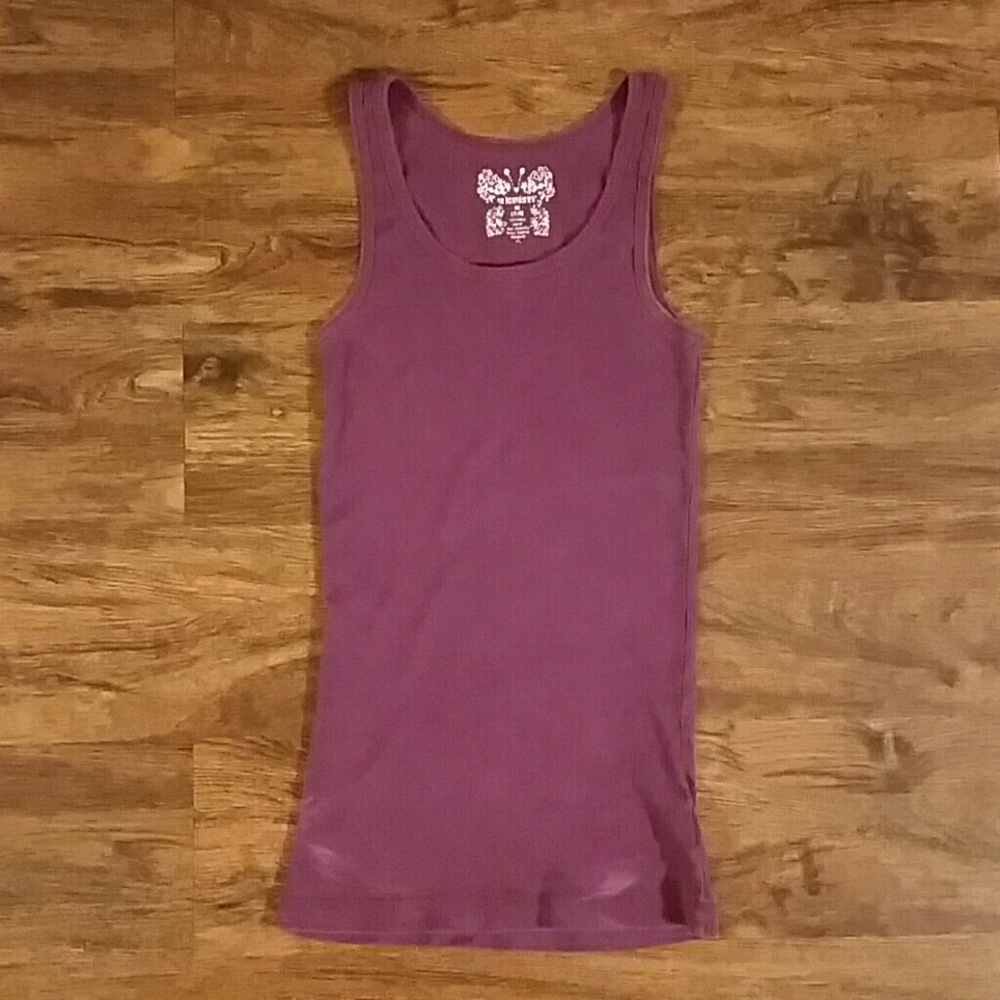 Purple Ribbed Tank Top - Picture 2 of 6